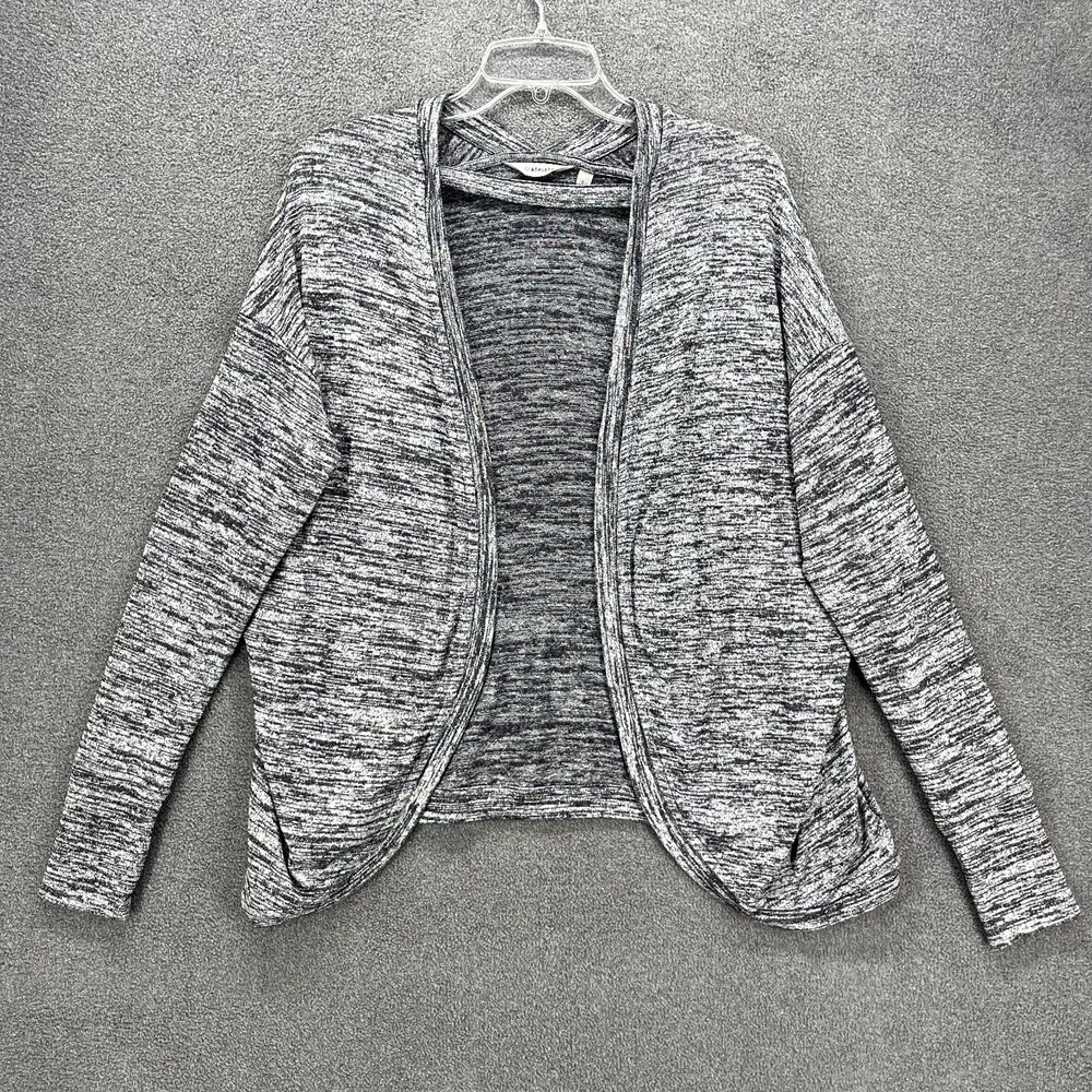 Athleta Cardigan Womens Small Gray Drape Pose Wrap Marled Open Front Knit